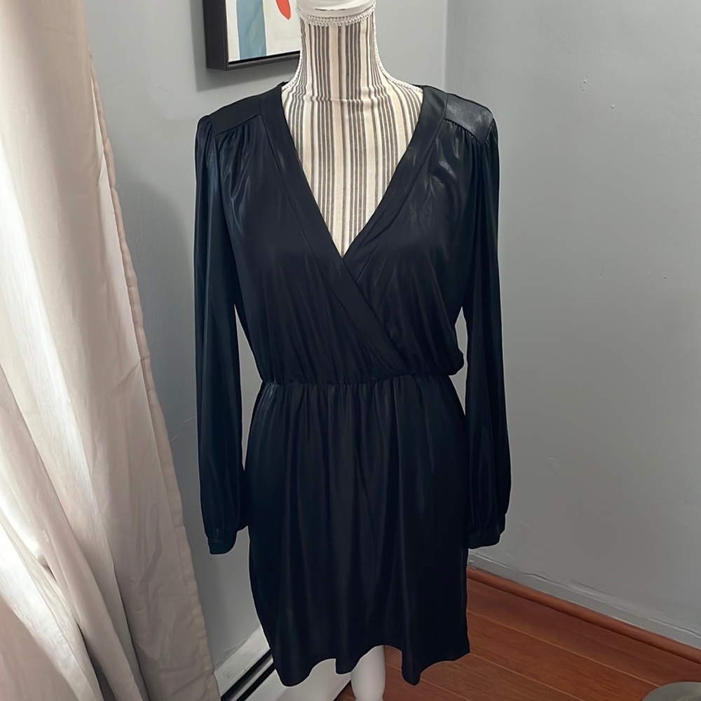 Honey Punch Shimmer Faux Wrap Dress